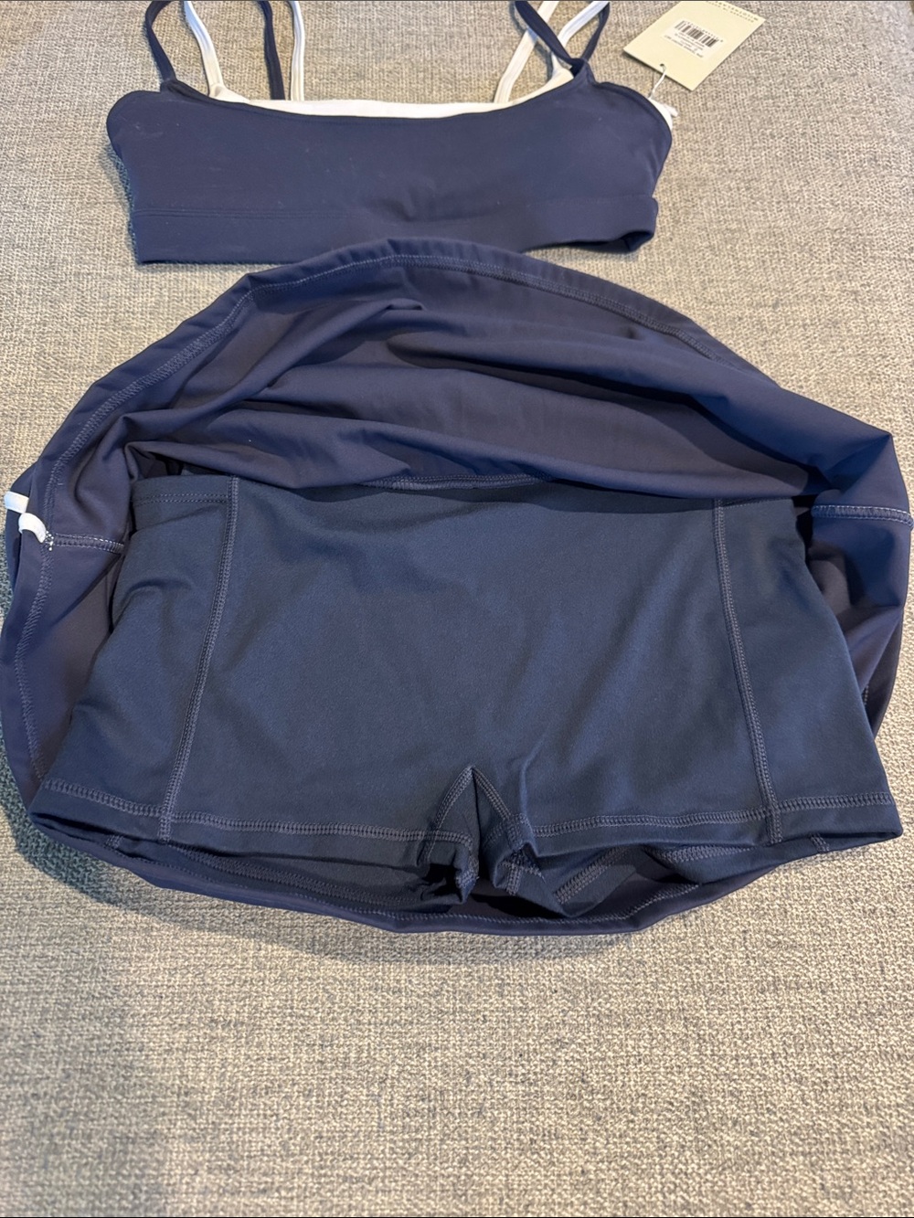 NWT. WILO the label Navy Blue Sports Bra and Skirt Set Size Small - Picture 6 of 8